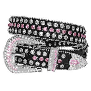 8432 Women Western Rhinestone Studded Leather Belt Cowgirl Bling Waist